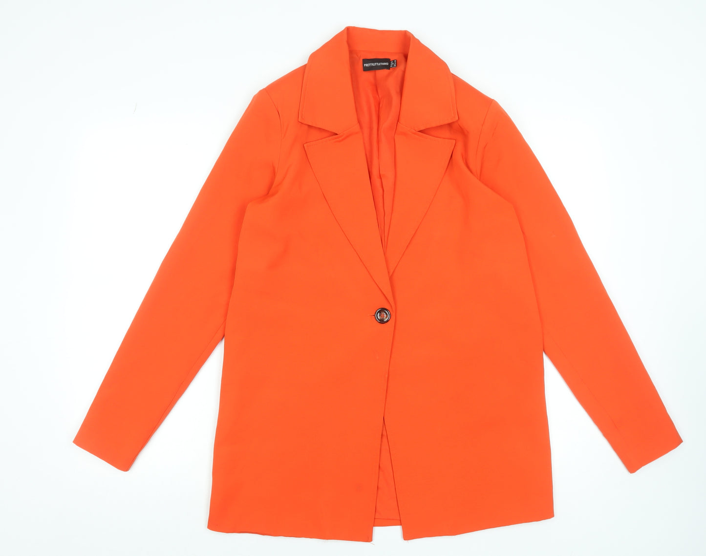 PrettyLittleThing Women’s Orange Blazer Jacket Size 8 Long Sleeve