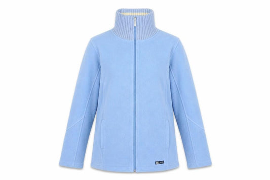 Front view of Maine New England Women's Blue Fleece Full Zip Jacket, size 14