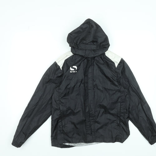 Sondico Boys Black Windbreaker Jacket 9-10 Years Hooded Lightweight