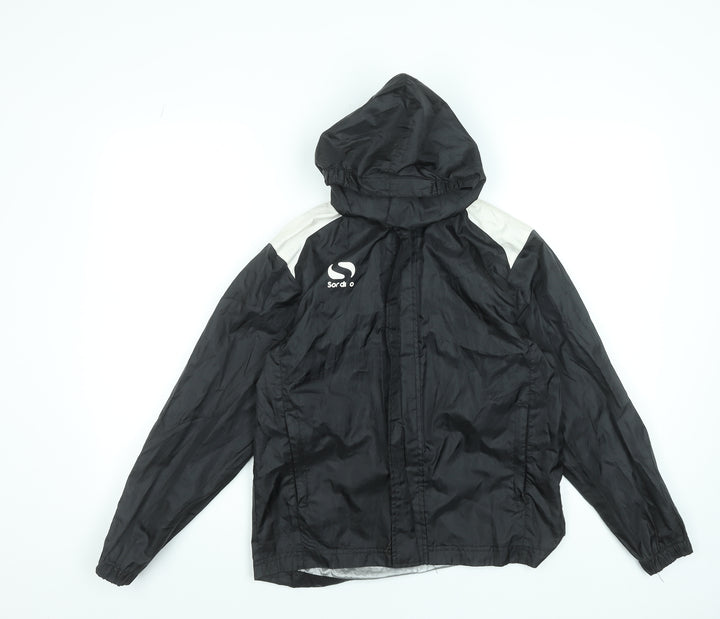 Sondico Boys Black Windbreaker Jacket 9-10 Years Hooded Lightweight