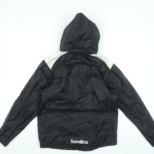 Sondico Boys Black Windbreaker Jacket 9-10 Years Hooded Lightweight