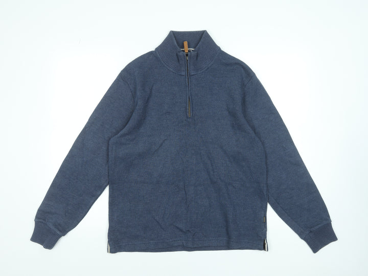 Maine New England Men’s Blue 1/2 Zip Knit Sweatshirt Size S
