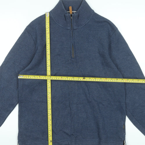 Maine New England Men’s Blue 1/2 Zip Knit Sweatshirt Size S