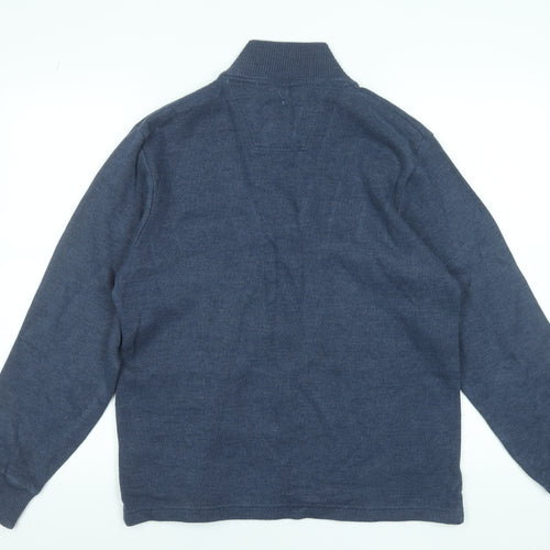 Maine New England Men’s Blue 1/2 Zip Knit Sweatshirt Size S