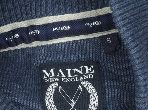 Maine New England Men’s Blue 1/2 Zip Knit Sweatshirt Size S