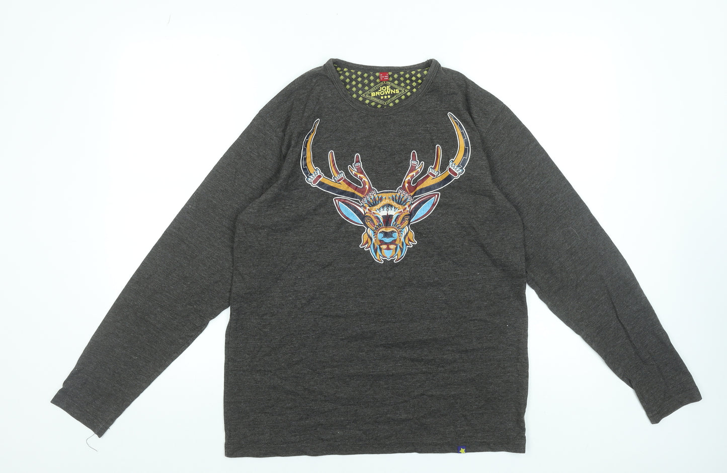 Joe Browns Women’s Grey Cotton Long Sleeve Deer Print T-Shirt Size S