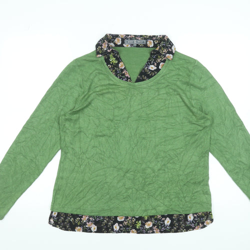 Jessica Graaf Women Green Collared Long Sleeve Pullover Jumper M