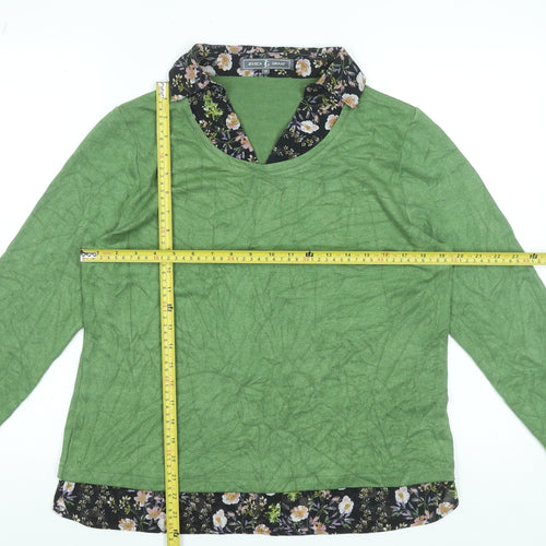 Jessica Graaf Women Green Collared Long Sleeve Pullover Jumper M