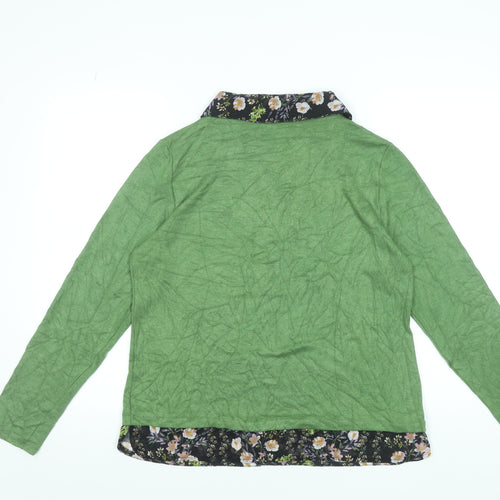 Jessica Graaf Women Green Collared Long Sleeve Pullover Jumper M