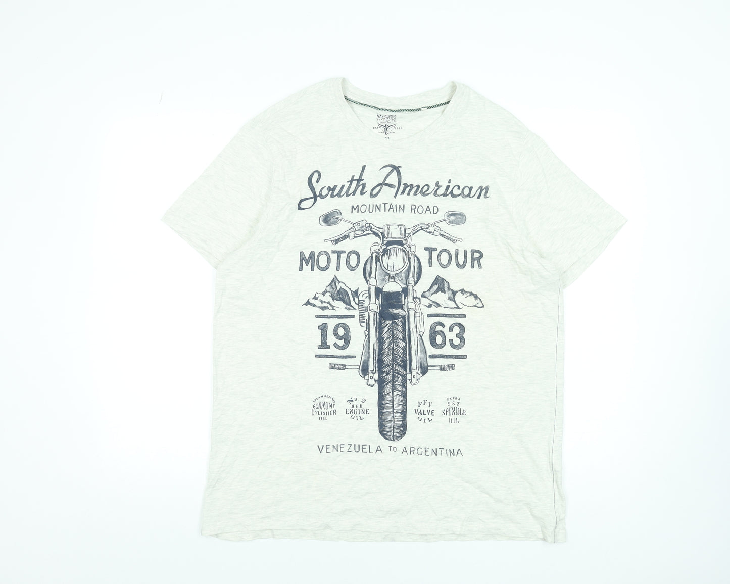 Morley Men's Beige South American Moto Tour Graphic T-Shirt XL