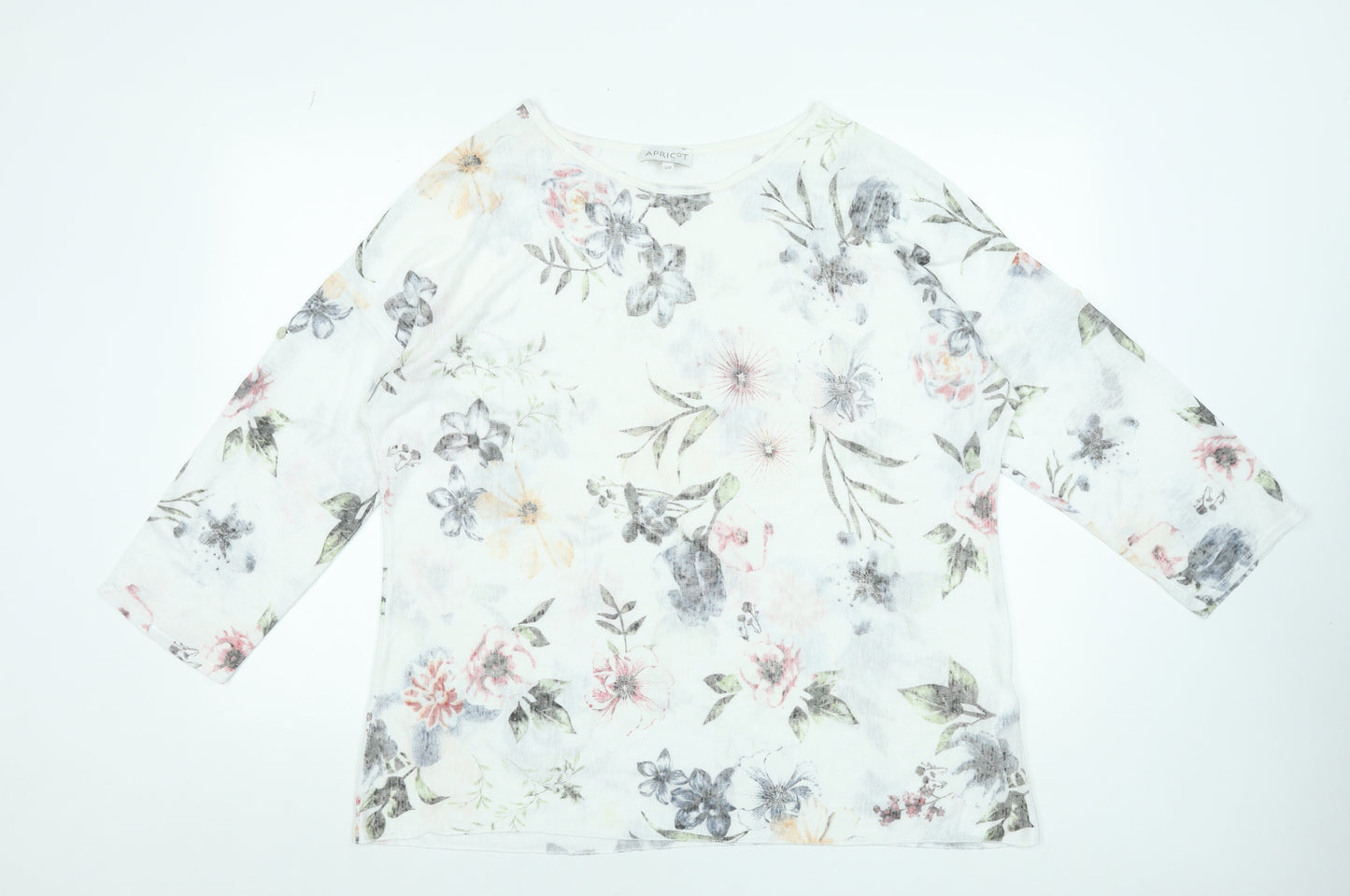 Apricot Women’s Multicoloured Floral 3/4 Sleeve Jersey T-Shirt Size S