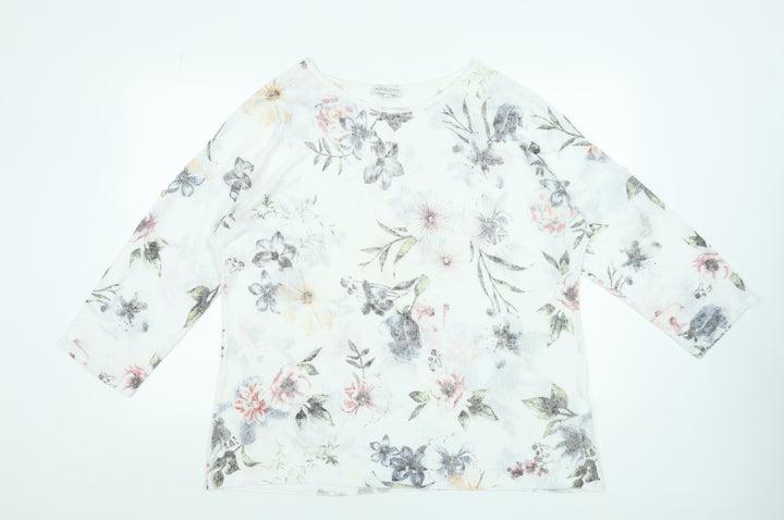 Apricot Women’s Multicoloured Floral 3/4 Sleeve Jersey T-Shirt Size S