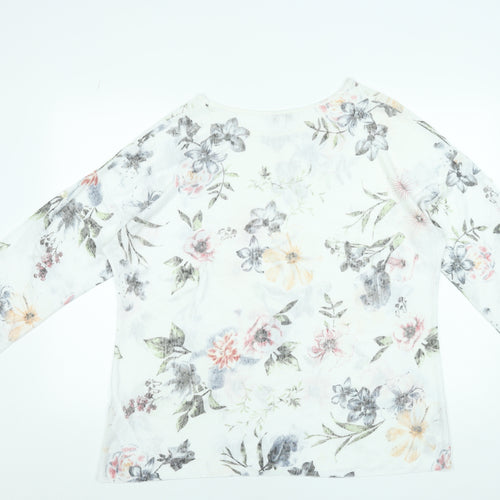 Apricot Women’s Multicoloured Floral 3/4 Sleeve Jersey T-Shirt Size S