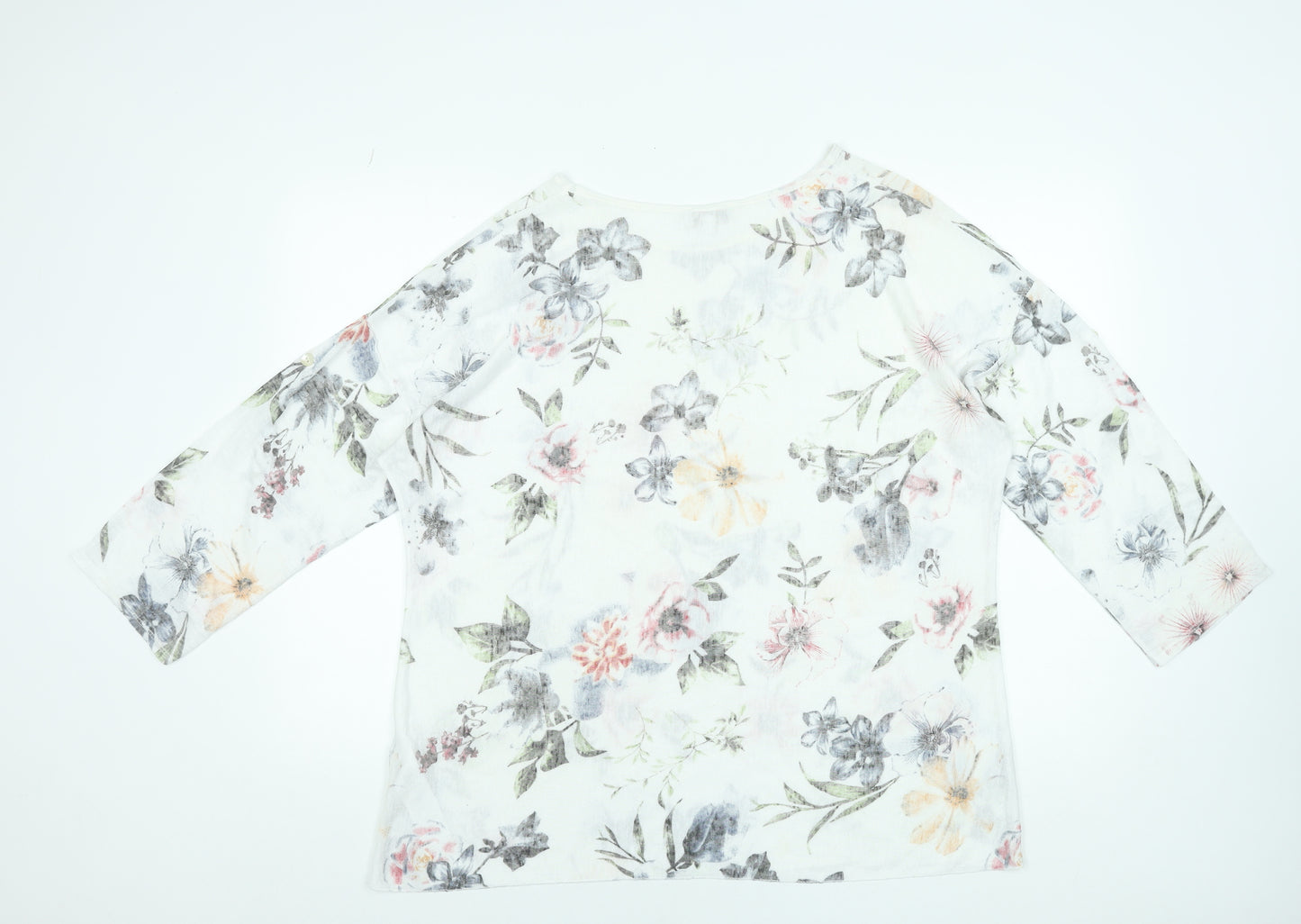 Apricot Women’s Multicoloured Floral 3/4 Sleeve Jersey T-Shirt Size S