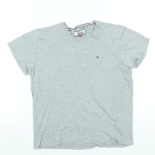 Tommy Hilfiger Denim Men's Grey Crew Neck Cotton T-Shirt M