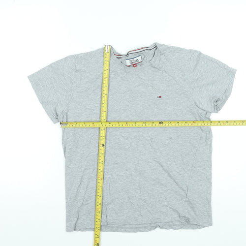 Tommy Hilfiger Denim Men's Grey Crew Neck Cotton T-Shirt M