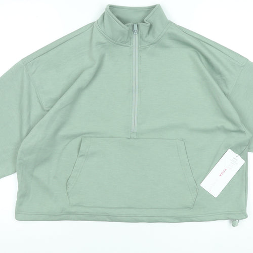 Yogalicious Women's Green Half Zip Pullover Sweatshirt Size M