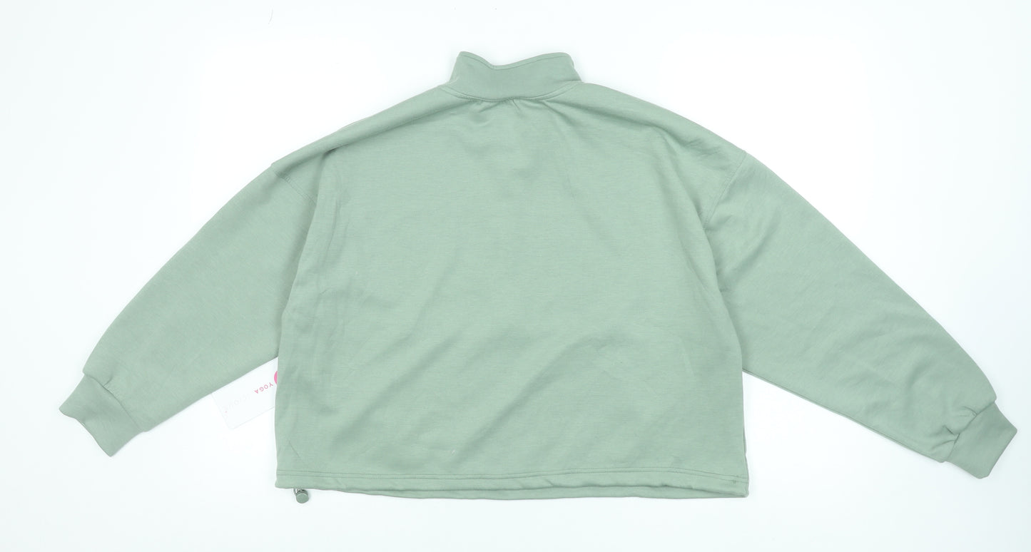 Yogalicious Women's Green Half Zip Pullover Sweatshirt Size M