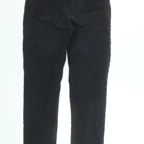 Bershka Womens Black Corduroy Cropped Trousers Size 8