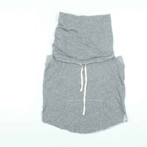 Abercrombie & Fitch Womens Grey Sleeveless Hoodie Medium Cotton Blend
