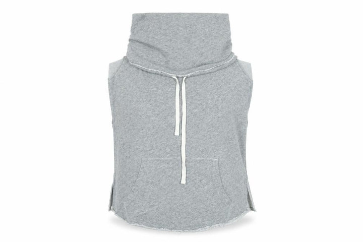 Abercrombie & Fitch Womens Grey Sleeveless Hoodie Medium Cotton Blend