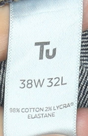 Tu Men's Blue Straight Regular Fit Stretch Jeans 38W 32L