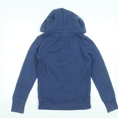Superdry Womens Blue Pullover Hoodie XS Cotton Blend Casual
