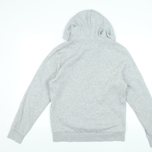 Jack & Jones Men’s Grey Pullover Hoodie S Regular Fit Logo Fleece