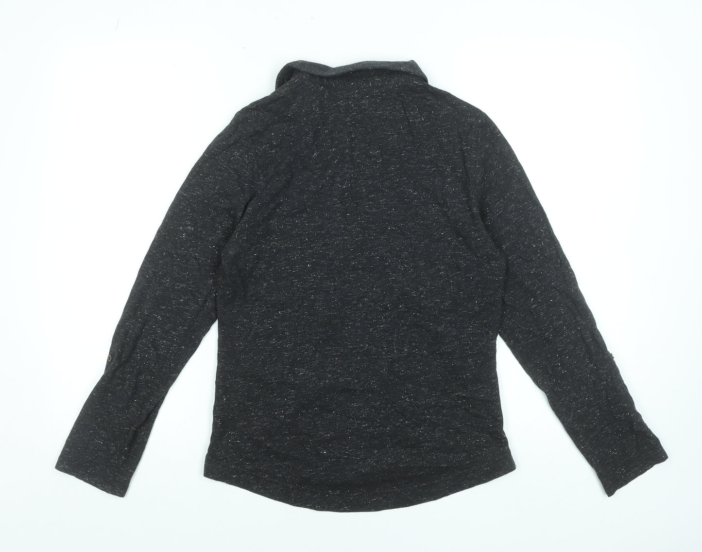 White Stuff Women's Black Cotton Long Sleeve Button-Up Shirt Size 8