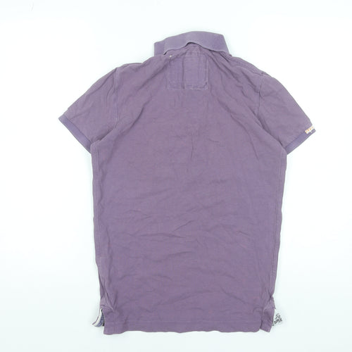 Superdry Men's Purple Cotton Short Sleeve Polo Shirt Size S