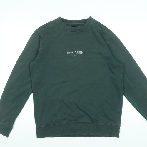 Cotton On Men’s Green New York Logo Pullover Sweatshirt L