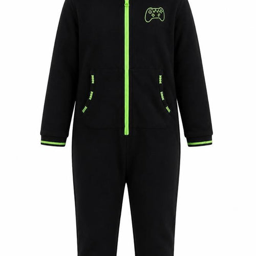 Next Boys Black Xbox Hooded Fleece One Piece Pyjamas 9 Years
