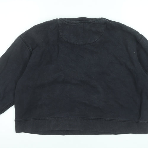 Jack Wills Womens Black UK 12 Cotton Crew Neck Pullover Sweatshirt