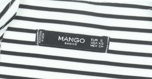 Mango Women Black White Striped Sleeveless Tank Top Size 8