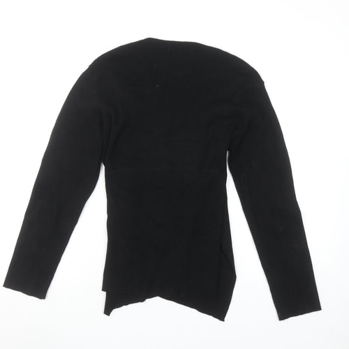 M&Co Women's Black 2XL Wrap V-Neck Long Sleeve Knit Jumper