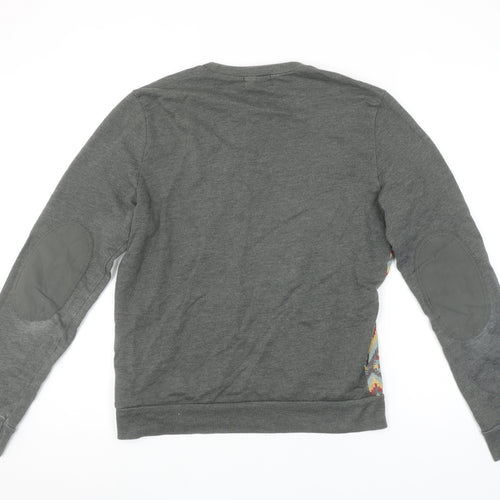 Topman Men’s Grey Aztec Pattern Crew Neck Sweatshirt Size S