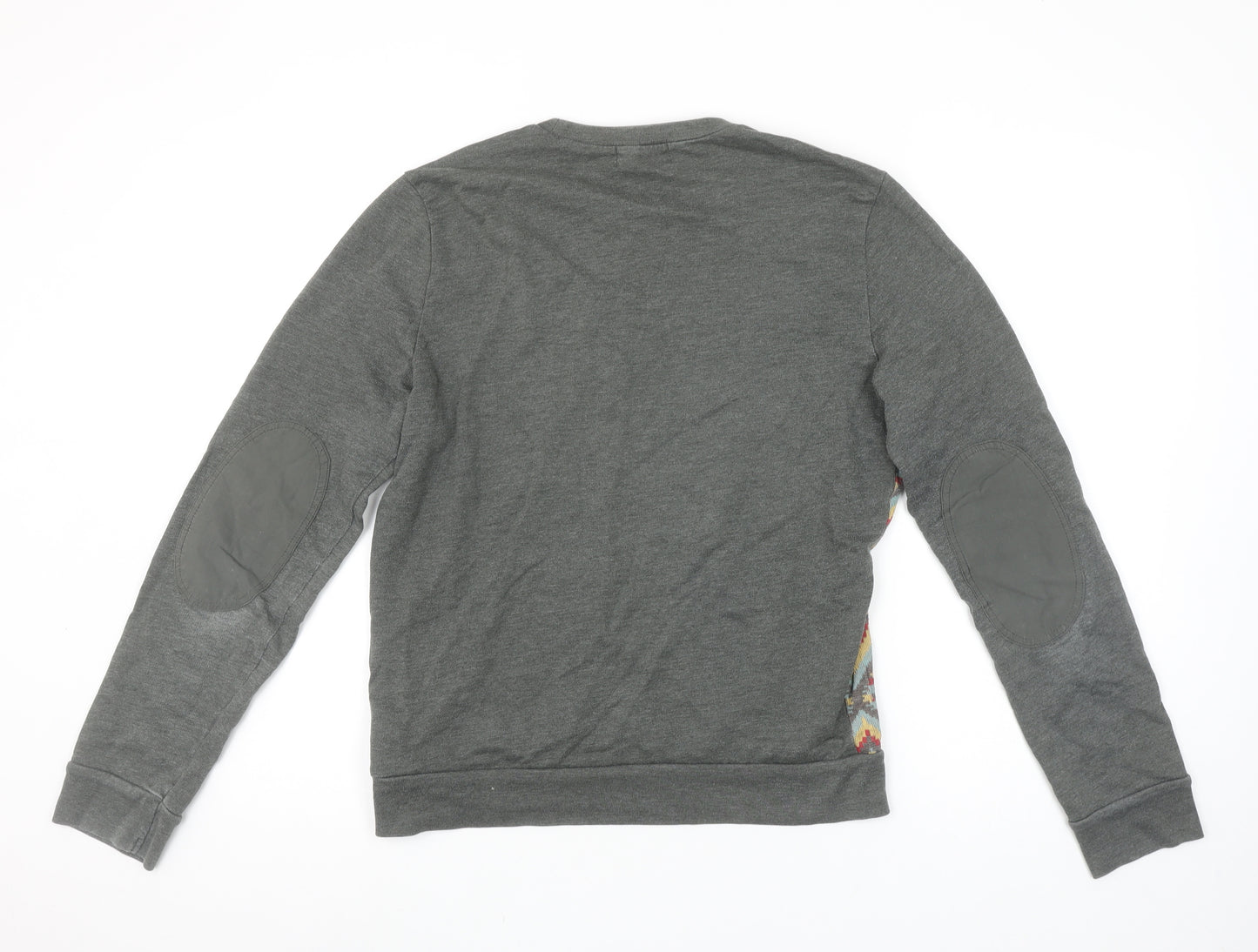 Topman Men’s Grey Aztec Pattern Crew Neck Sweatshirt Size S