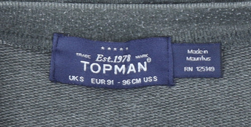 Topman Men’s Grey Aztec Pattern Crew Neck Sweatshirt Size S