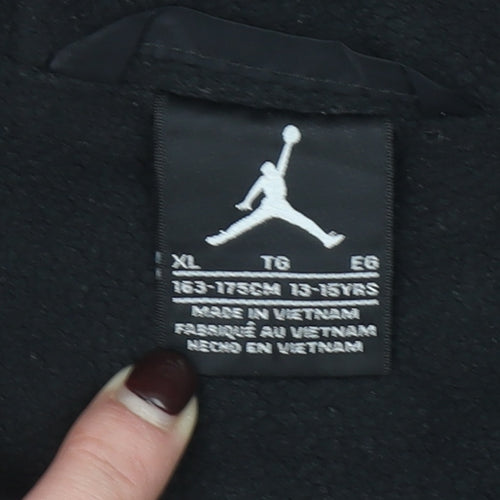Jordan Boys Black Hooded Windbreaker Jacket XL 13-15 Years Full Zip