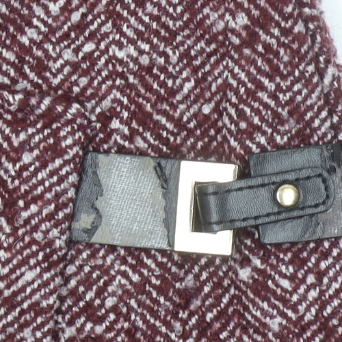 Marks and Spencer Women Red Herringbone Tweed Wrap Skirt UK 12