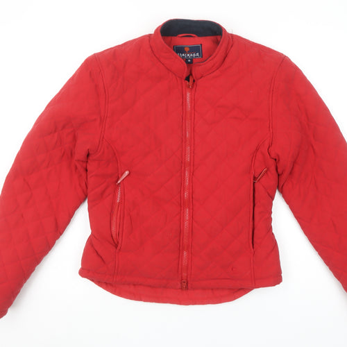 Sherwood Forest Women's Red Quilted Jacket Size 10 Lined Zip Pockets