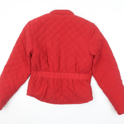 Sherwood Forest Women's Red Quilted Jacket Size 10 Lined Zip Pockets