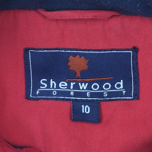 Sherwood Forest Women's Red Quilted Jacket Size 10 Lined Zip Pockets