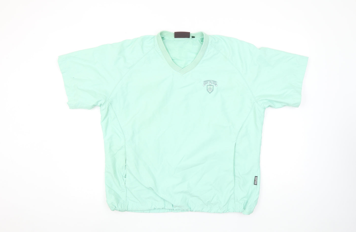 Glenmuir Mens Green Golf V-Neck Short Sleeve Pullover Top Size M