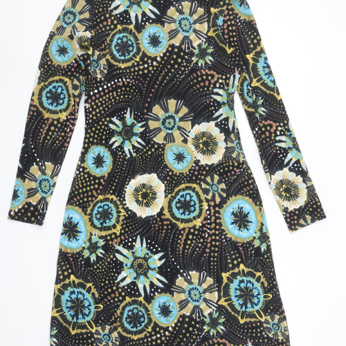 Joe Browns Womens Black Floral Jersey Wrap Dress Size 10
