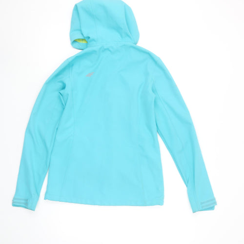 4F Womens Blue Soft Shell Hooded Activewear Jacket XS