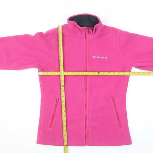 Sprayway Girls Pink Full Zip Fleece Jacket Age 12-13 Lined Lightweight Outdoor