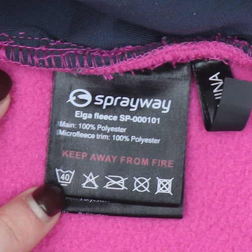 Sprayway Girls Pink Full Zip Fleece Jacket Age 12-13 Lined Lightweight Outdoor