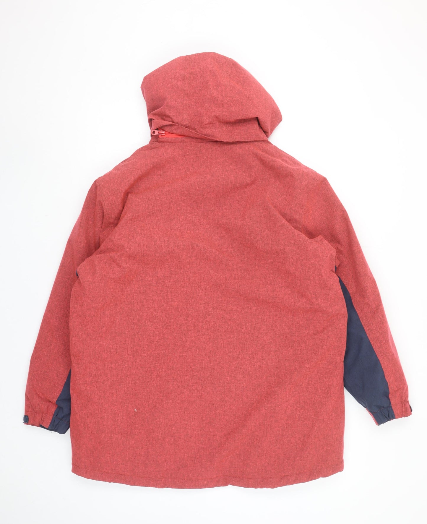The Edge Men's Red Hooded Parka Jacket Size 34 Windproof Water Resistant
