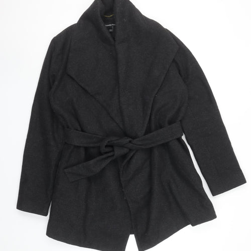 Isabella Oliver Women's Black Wool Belted Maternity Coat Size M